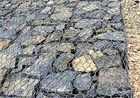 Galfan Wire Gabion Baskets For Preventing Of Rock Breaking 80*100mm