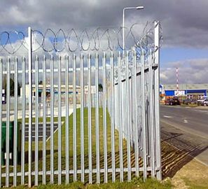 Customized Outdoor Steel Palisade Fencing Zinc Plating Security Morden