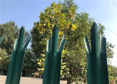 Powder Coated Green Palisade Fencing , Metal Picket Fence Panels For Home