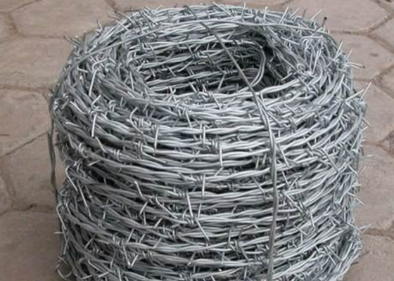Prison ISO Metal Barbed Wire Single / Double Strand Twist Hot Dip Galvanized