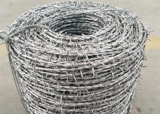 2.0 Mm Steel Barbed Wire Double Twist Protective Electro Fully Galvanized
