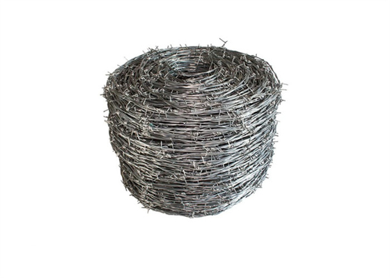 Hot Dip Galvanized Iron Barbed Wire Farm Boundary 12 X 14 Gauge 20kg / Roll